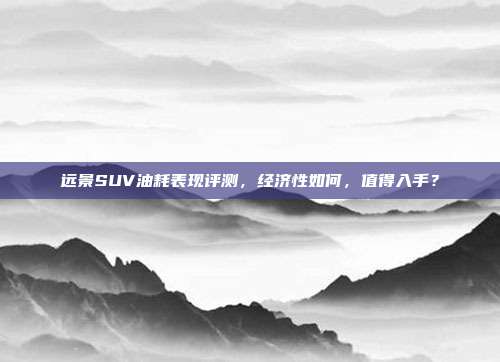 远景SUV油耗表现评测，经济性如何，值得入手？