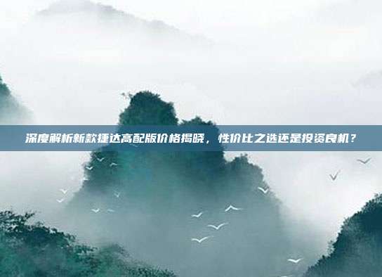 深度解析新款捷达高配版价格揭晓，性价比之选还是投资良机？