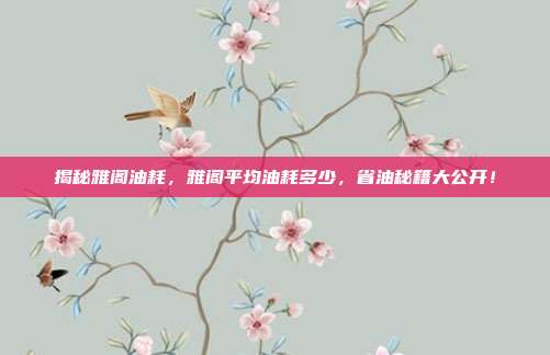 揭秘雅阁油耗，雅阁平均油耗多少，省油秘籍大公开！
