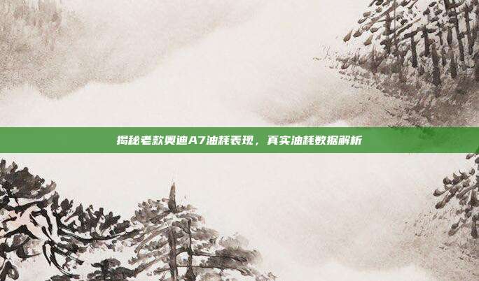 揭秘老款奥迪A7油耗表现，真实油耗数据解析