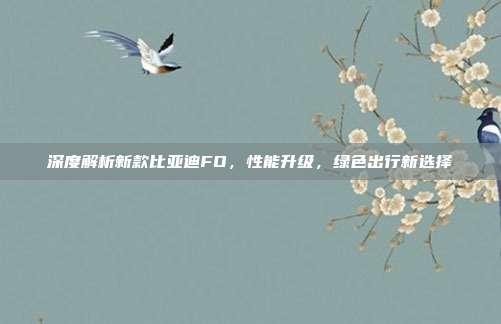 深度解析新款比亚迪FO，性能升级，绿色出行新选择