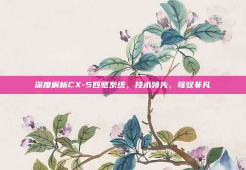 深度解析CX-5四驱系统，技术领先，驾驭非凡
