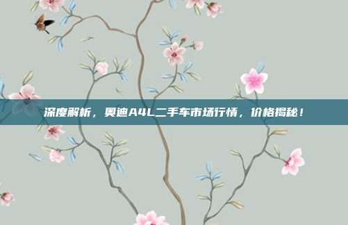 深度解析，奥迪A4L二手车市场行情，价格揭秘！
