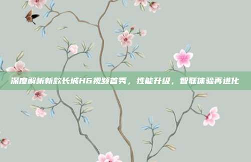 深度解析新款长城H6视频首秀，性能升级，智联体验再进化