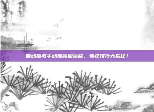 自动挡与手动挡省油秘籍，驾驶技巧大揭秘！