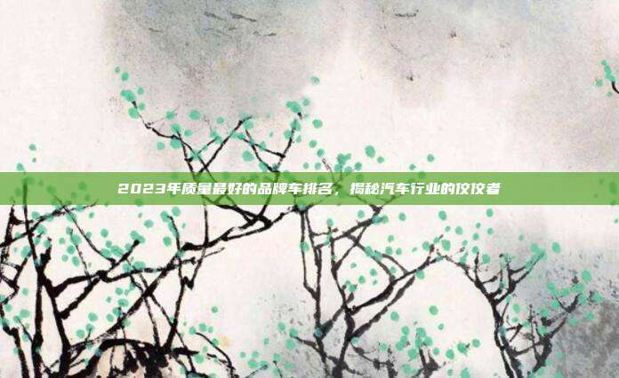 2023年质量最好的品牌车排名，揭秘汽车行业的佼佼者