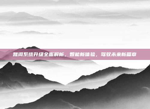 雅阁系统升级全面解析，智能新体验，驾驭未来新篇章
