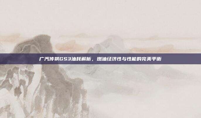 广汽传祺GS3油耗解析，燃油经济性与性能的完美平衡
