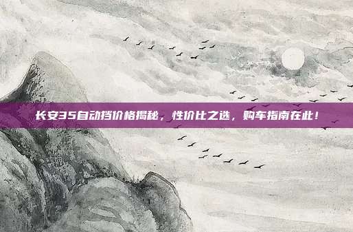 长安35自动挡价格揭秘，性价比之选，购车指南在此！
