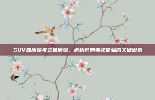 SUV总质量与装备质量，解析影响驾驶体验的关键因素