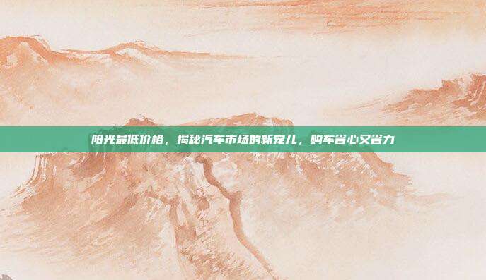 阳光最低价格，揭秘汽车市场的新宠儿，购车省心又省力