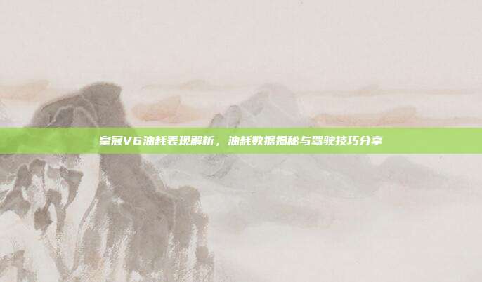 皇冠V6油耗表现解析，油耗数据揭秘与驾驶技巧分享
