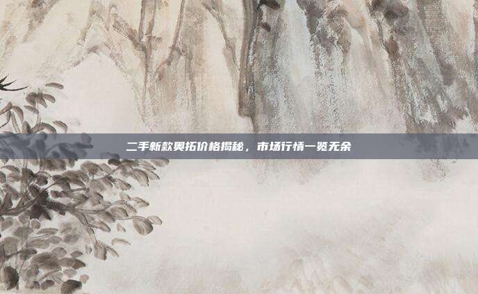 二手新款奥拓价格揭秘，市场行情一览无余