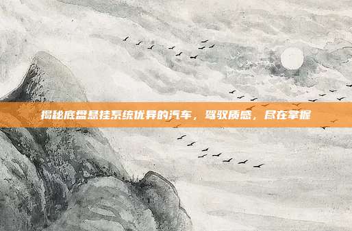 揭秘底盘悬挂系统优异的汽车，驾驭质感，尽在掌握