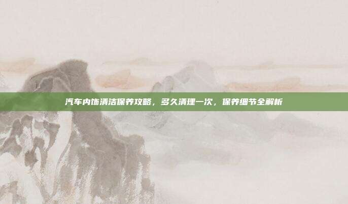 汽车内饰清洁保养攻略，多久清理一次，保养细节全解析