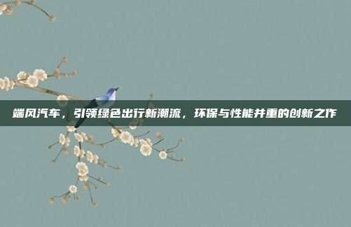 端风汽车，引领绿色出行新潮流，环保与性能并重的创新之作