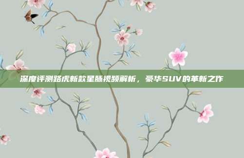 深度评测路虎新款星脉视频解析，豪华SUV的革新之作