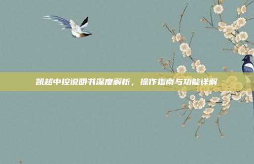 凯越中控说明书深度解析，操作指南与功能详解
