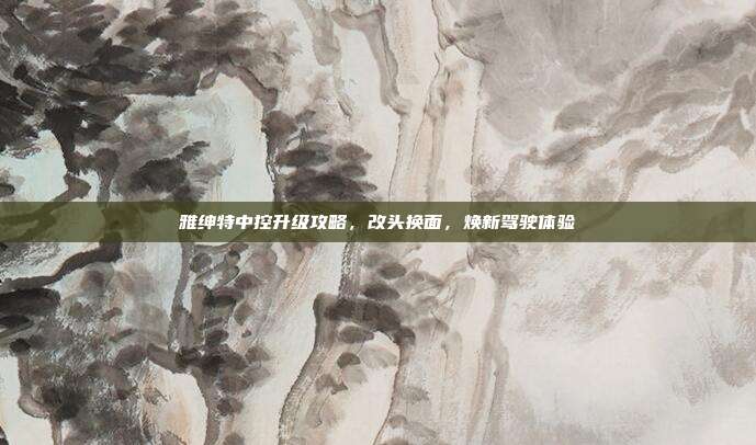雅绅特中控升级攻略，改头换面，焕新驾驶体验