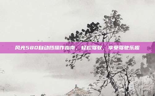 风光580自动挡操作指南，轻松驾驭，享受驾驶乐趣