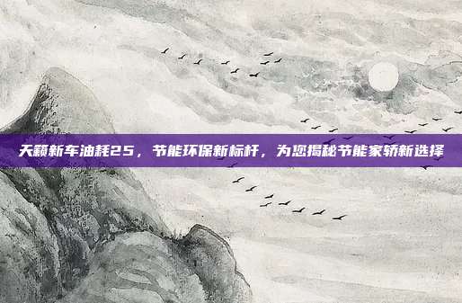 天籁新车油耗25，节能环保新标杆，为您揭秘节能家轿新选择