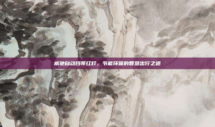 威驰自动挡等红灯，节能环保的智慧出行之道