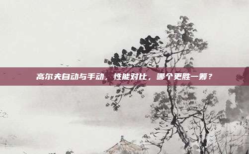 高尔夫自动与手动，性能对比，哪个更胜一筹？