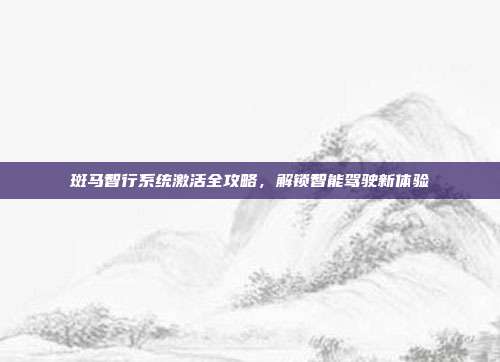 斑马智行系统激活全攻略，解锁智能驾驶新体验
