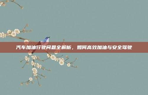 汽车加油行驶问题全解析，如何高效加油与安全驾驶