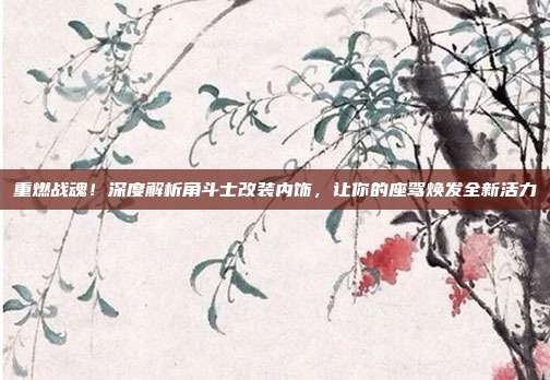 重燃战魂！深度解析角斗士改装内饰，让你的座驾焕发全新活力