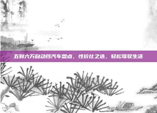 五到六万自动挡汽车盘点，性价比之选，轻松驾驭生活