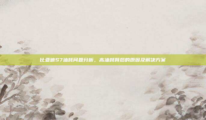 比亚迪S7油耗问题分析，高油耗背后的原因及解决方案