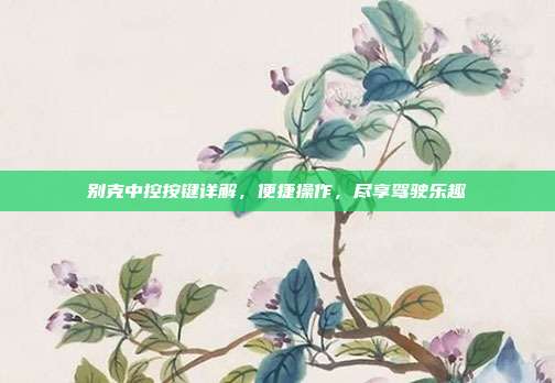 别克中控按键详解，便捷操作，尽享驾驶乐趣