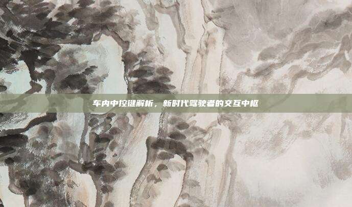 车内中控键解析，新时代驾驶者的交互中枢