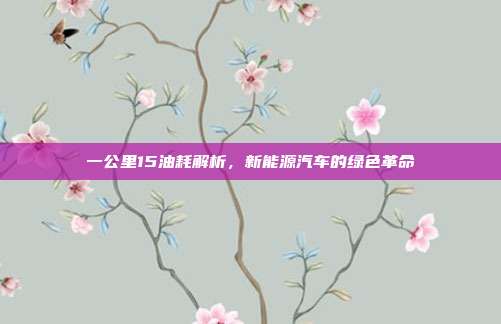 一公里15油耗解析，新能源汽车的绿色革命