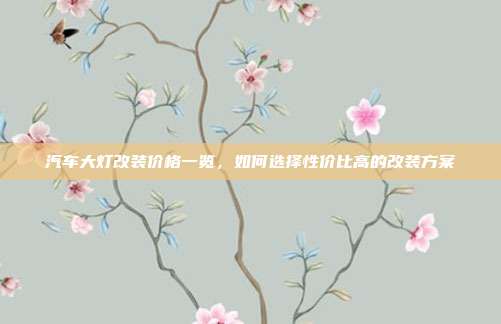 汽车大灯改装价格一览，如何选择性价比高的改装方案