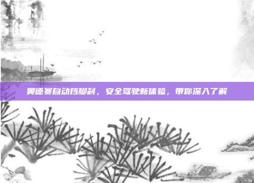 奥德赛自动挡脚刹，安全驾驶新体验，带你深入了解