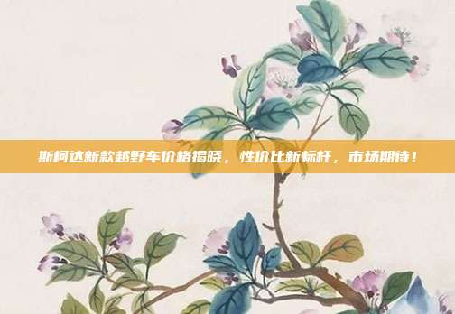 斯柯达新款越野车价格揭晓，性价比新标杆，市场期待！