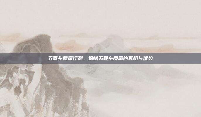 五菱车质量评测，揭秘五菱车质量的真相与优势