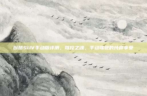 创酷SUV手动版评测，驾控之魂，手动驾驶的纯粹享受