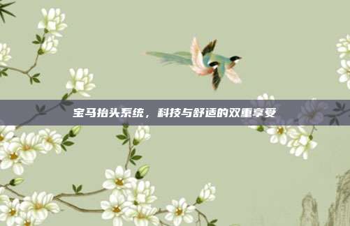 宝马抬头系统，科技与舒适的双重享受