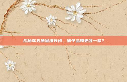 揭秘车衣质量排行榜，哪个品牌更胜一筹？