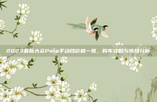 2023最新大众Polo手动挡价格一览，购车攻略与市场分析