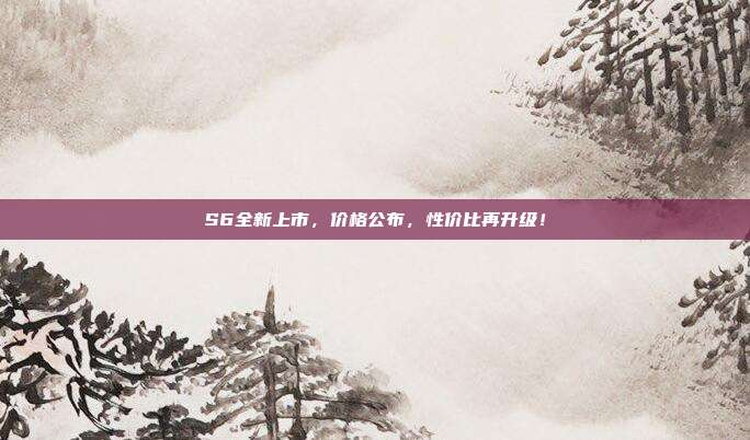 S6全新上市，价格公布，性价比再升级！
