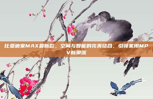 比亚迪宋MAX最新款，空间与智能的完美结合，引领家用MPV新潮流
