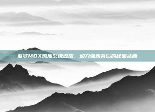 讴歌MDX燃油系统过浓，动力强劲背后的秘密武器