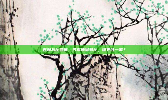吉利与比亚迪，汽车质量对比，谁更胜一筹？