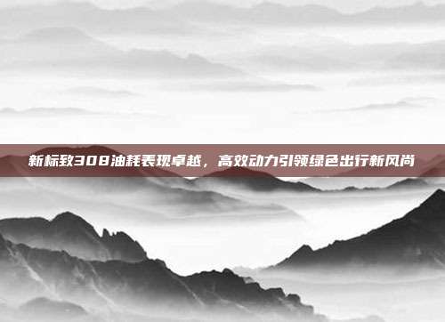 新标致308油耗表现卓越，高效动力引领绿色出行新风尚