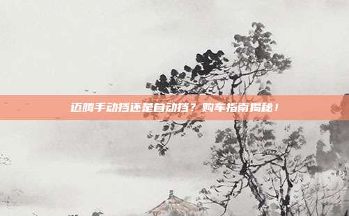 迈腾手动挡还是自动挡？购车指南揭秘！