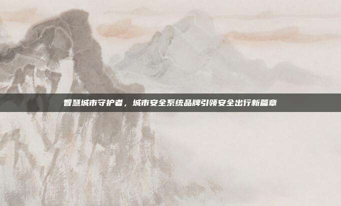 智慧城市守护者，城市安全系统品牌引领安全出行新篇章